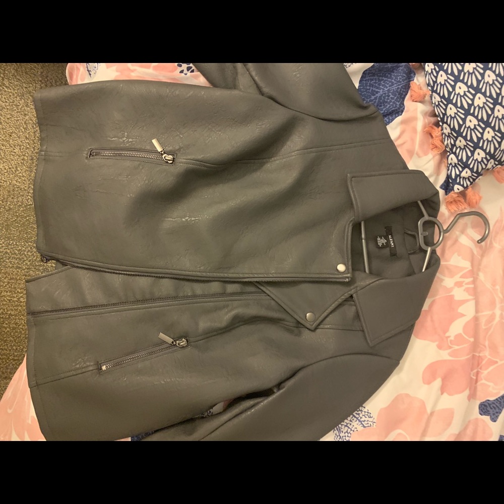Alfani grey leather jacket